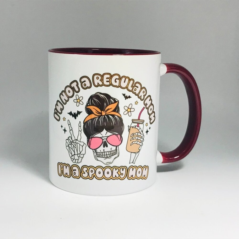 Halloween Spooky Mom Coffee Mug Holiday Humor Skeleton Gift for Moms